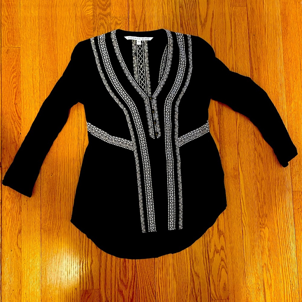 Embroidered Veronica Beard Top- Size 2